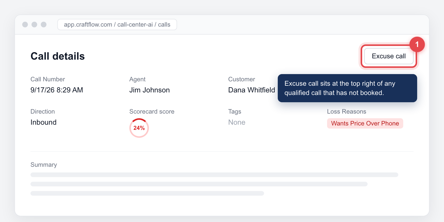 The Excuse call button at the top right of the call