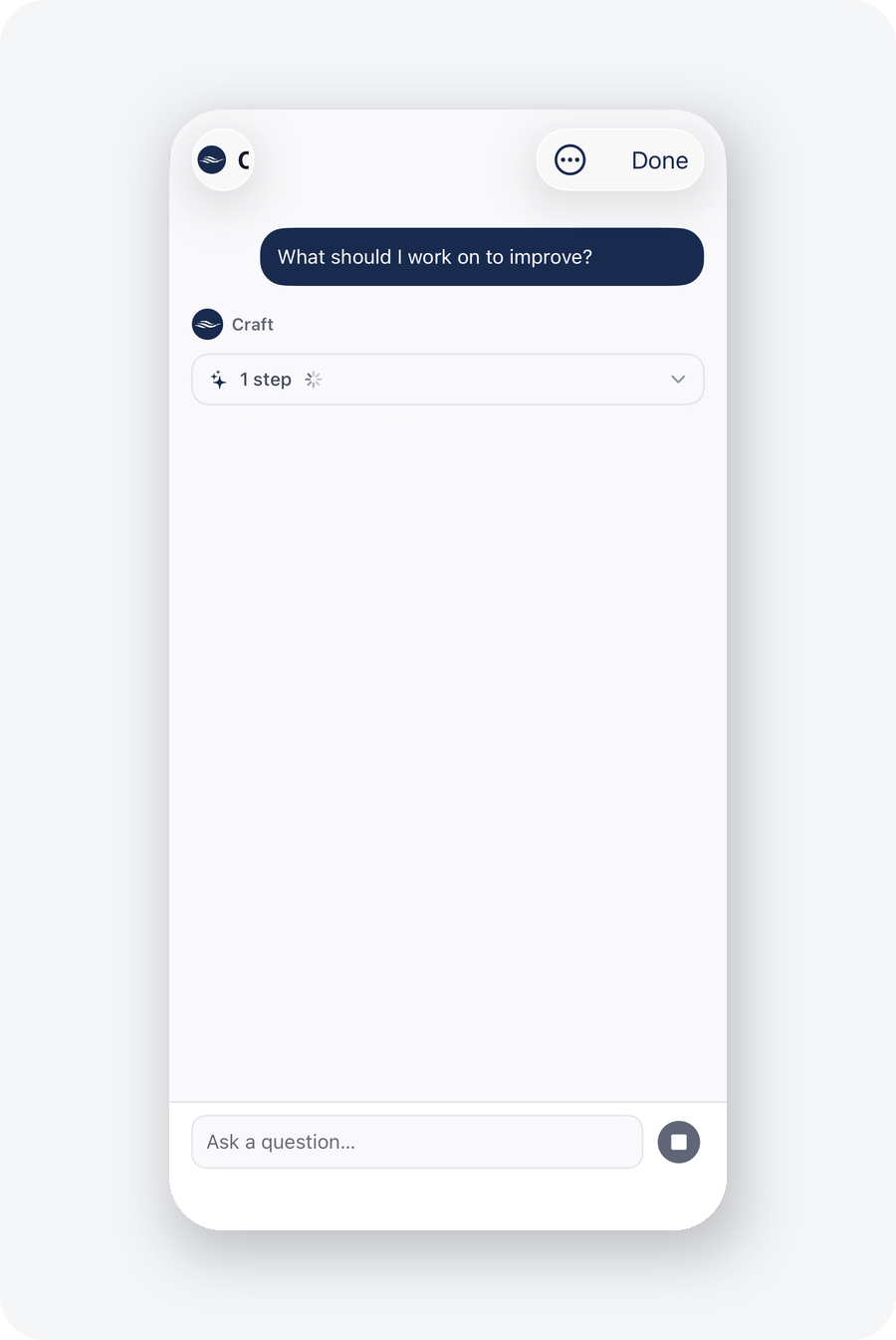 Asking Craft what to work on, straight from the app